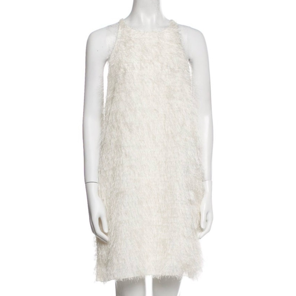 L'AGENCE Cream Textured Sleeveless Mini Dress